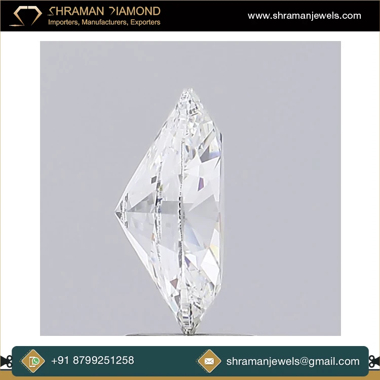 Indian Exporter of High Quality Oval Cut 1 Carat and VVS2 Clarity Lab Grown Moissanite Loose Diamonds for Engagement Rings