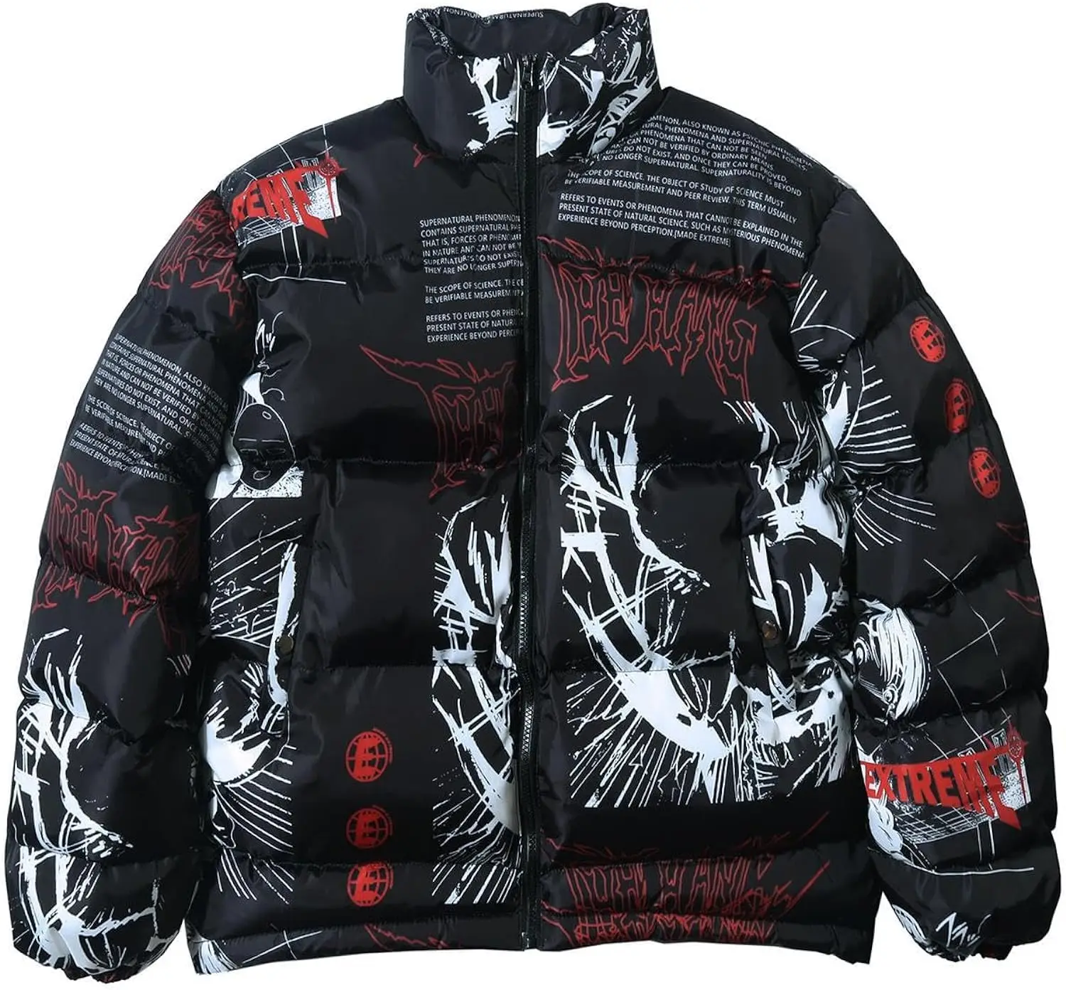 New Fashion Austhetic Unisex Winter Thick Anime Printed Puffer Jackets 320gsm Polyester Filling Inside Plusize sublimated jacket
