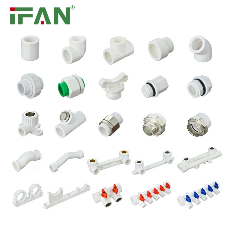 Фитинги IFAN OEM DIN 8077/8078 PPR для дома водопроводная розетка подачи воды локтевой Тройник фитинг белый пластиковый трубный