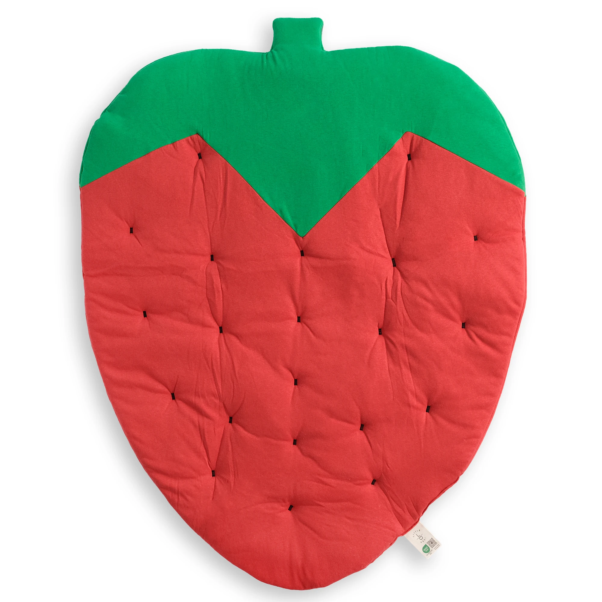 Strawberry Custom Knitted Baby Bed 100% Cotton Red Circular Knitting 76*100 Cm Baby Play Time Little Dedi Baby Sleeping Bed