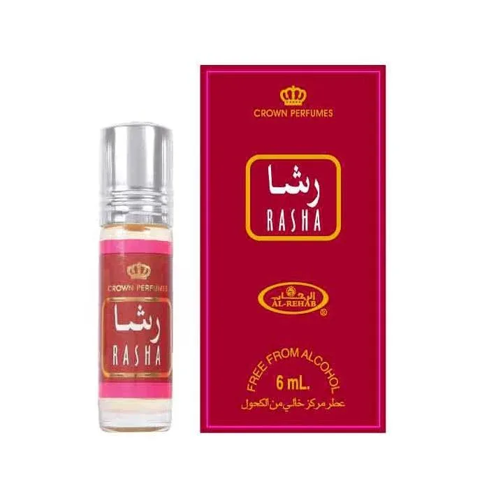 Oil Perfume Rasha by AL REHAB 6 ML 100% Oil Unisex Dubai perfumes Arabic Alcohol-free