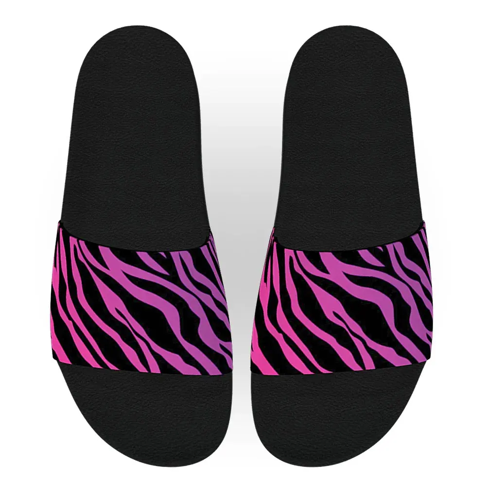 Wholesale Customized Pink and Purple Zebra Print eva sliders slippers men and women indoor slippers