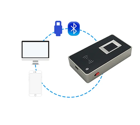 Wireless Embedded Battery NFC Fingerprint Android IOS Biometric Fingerprint Reader