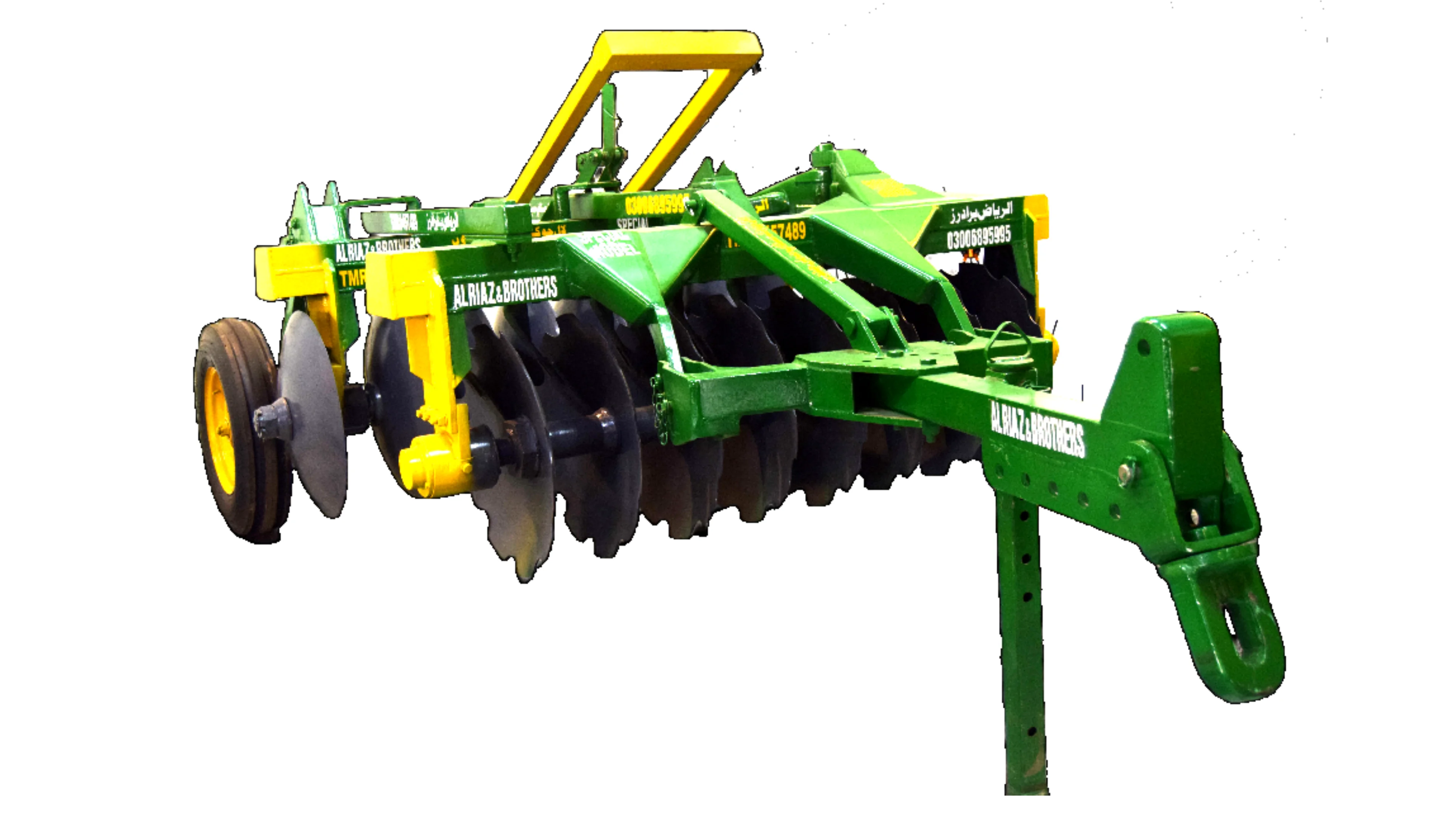 Direct Export Price Disk Harrow and plough Tractor 3 linked Rotary Blades 16 Disks with Tyre and Imported Bearings