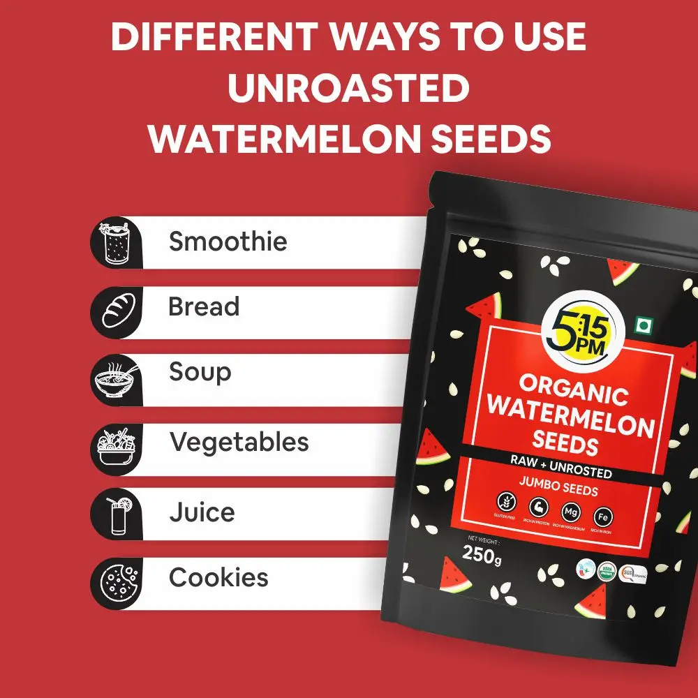 Organic Raw & Unroasted Watermelon Seeds 250gm for eating Tarbooj ke beej / Magaj Seeds High in Protein
