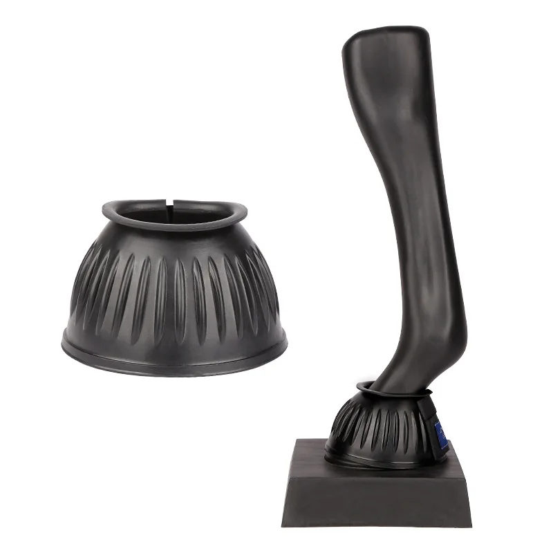 Horse Bell Boots Protect Against Hoof Impact Trauma Rubber Horses Care Boots Turnout No Rub Design Comfort Quick Wrap Hook Loops