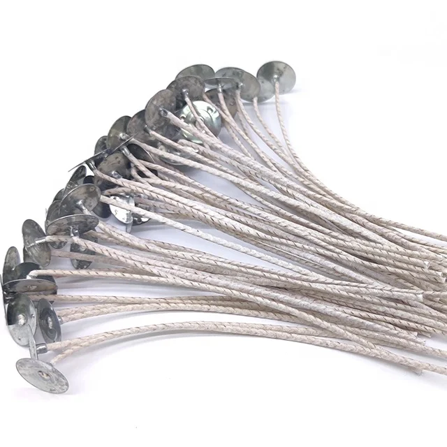LW40Z Factory hot sale custom length 40 strands cotton and paper candle wicks with metal base  for candle making