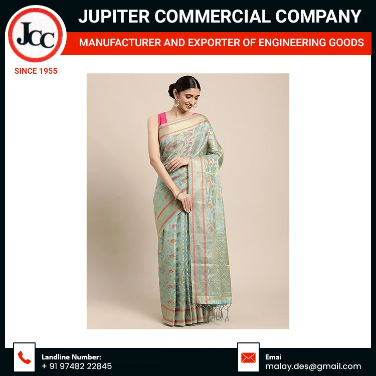 Private Label Custom Design 100%  Organza Indian Saree Fabric From Indian Exporter