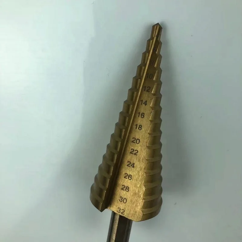 3Pcs High Quality HSS Step Drill Bit Set For Metal Drilling, 4-12mm,4-20mm,4-32mm,Hex Titanium Coated,4241 High Speed Steel