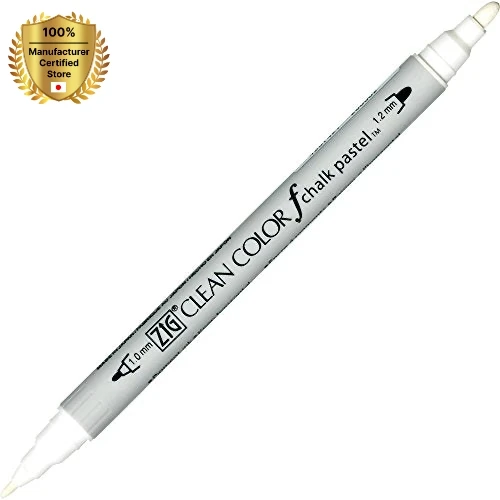 [KURETAKE] Kuretake Zig Twin Tip Marker Clean Color F Chalk Pastel, White (TCS-6500-000) (5 pcs) colorful pens fine tip pen brus