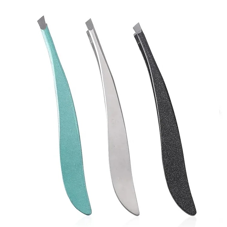 New 2023 Diamond Grip Eyebrow Tweezers Personalized Cute Wholesale slanted eyebrow tweezers for home and beauty parlor