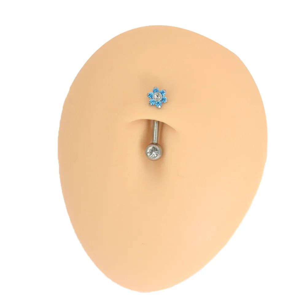 POENNIS Titanium Tranish Free Christina Vertical Hood Crystal Flower Sexy Vagina Genital VCH Piercing Jewelry