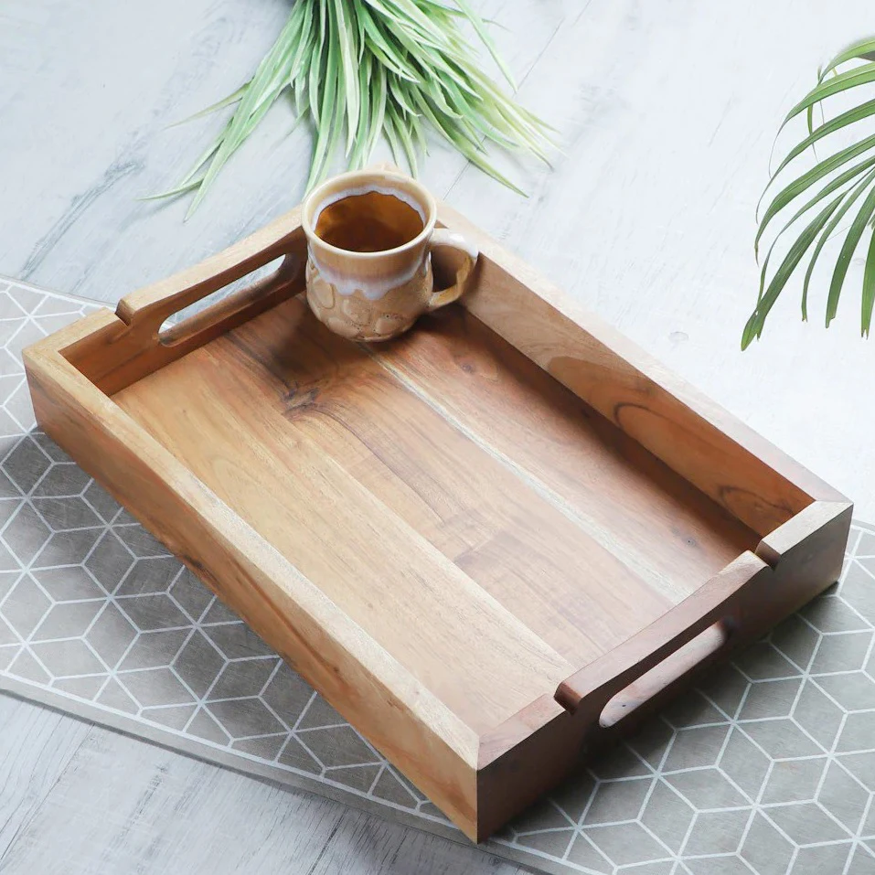 Premium Best Quality Handmade Set of 8 Wooden Dinnerware Set For Cookware Use Multipurpose Kitchen Home & Restaurants