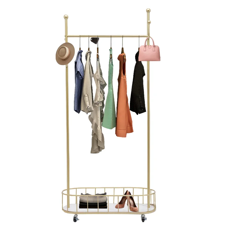 Rolling Clothes Rack With A Storage Basket Provide Flexible Storage Solutions For Indoor Corridors Laundry Or Student Dormitorie