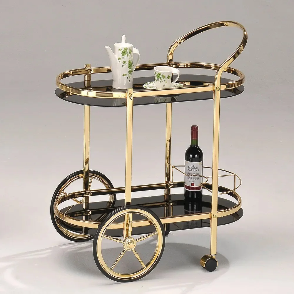 Luxurious Stylish SS 2 Tier Service trolley for Home Hotel Office Use at Wholesale price from India Handmade SS trolley For Hote