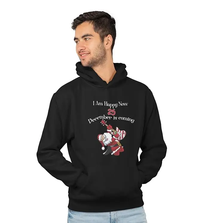 Sialkot Pakistan Sublimated Christmas Hoodie Lightweight Winter Long Sleeves Solid Design Pocket Detail Dyes Thermal Christmas