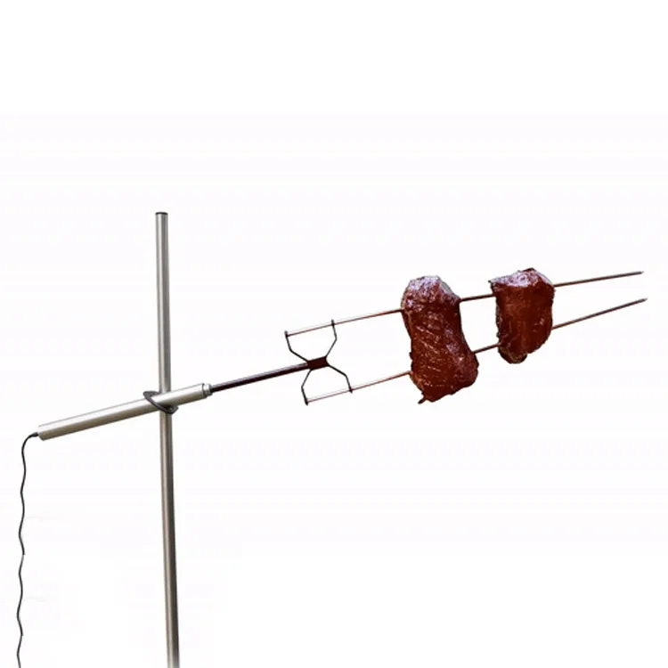 wholesale custom Two teeth fork grill Electric auto-rotate grill forks Portable two-tine fork for home garden barbecue