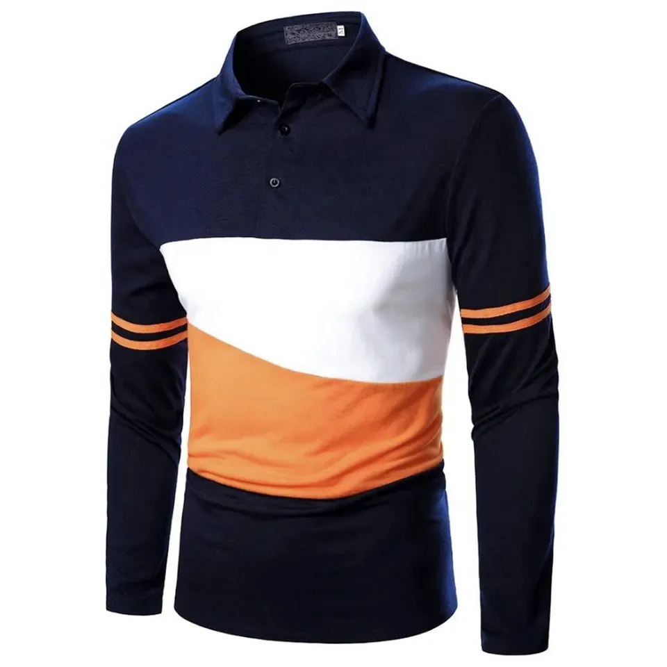 New Fashion Cotton Polo Shirt Men Stand Collar Long Sleeve Men Polo T- Shirt For Sale New High Quality