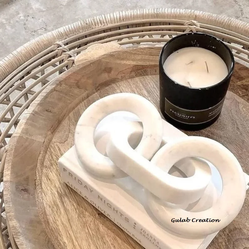 ZAMZAM IMPEX New Arrival Nordic Style Natural White Stone Figurine Chain