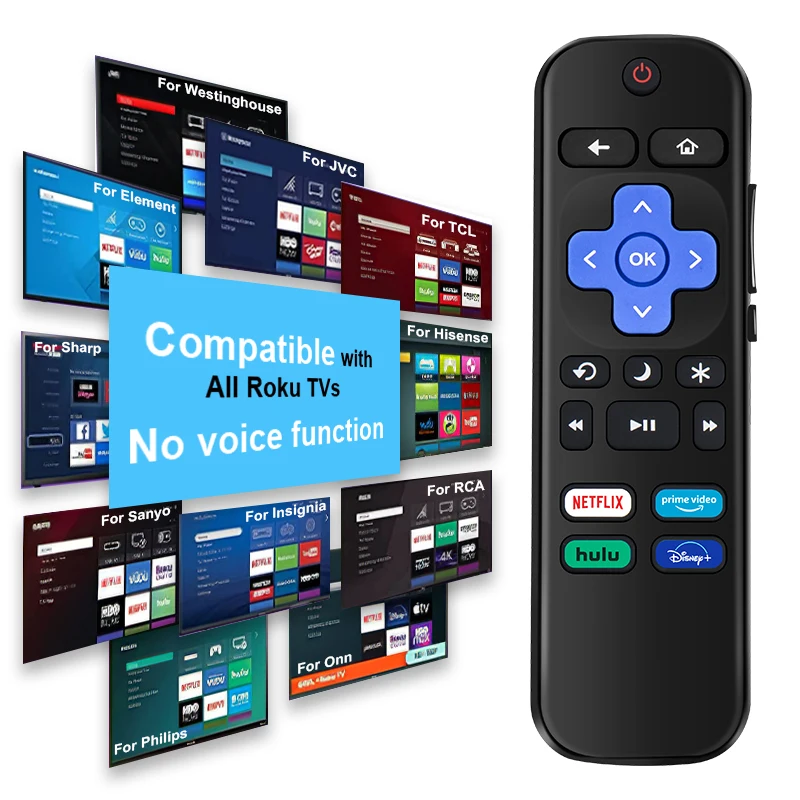 Factory Wholesale Universal TV Rokus Remote Control Compatibility for Roku Hisense LG TCL JVC ONN Philips Series Smart TVs