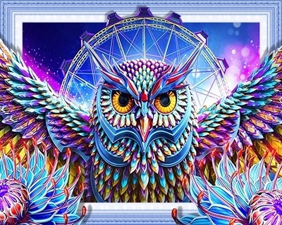 LS  big size 40x50 5D DIY AB Diamond Painting special shaped owl diamond painting kit Cartoon for adults children