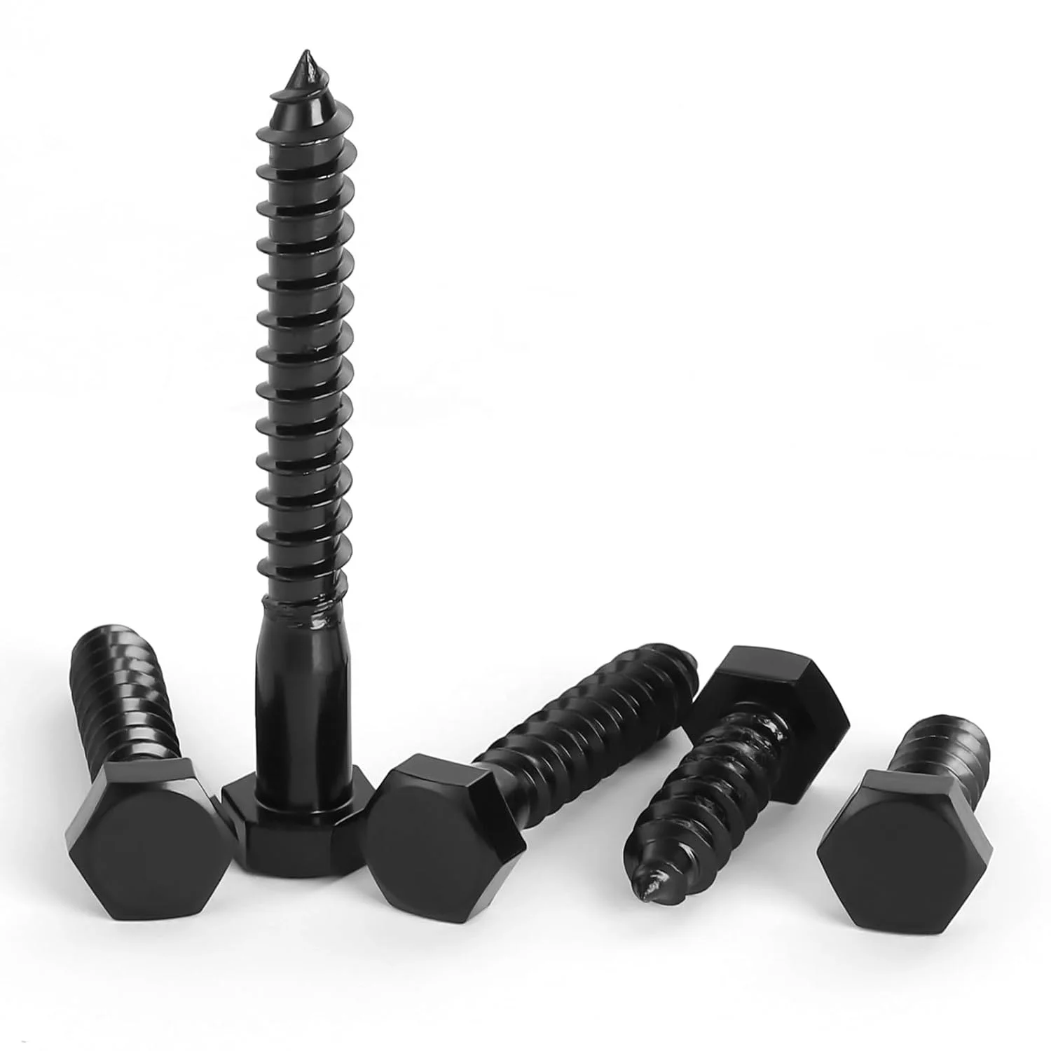 Hex Head Lag Screws Bolts Strong Carbon Steel Partial Thread, Hexagon Head Wood Screws