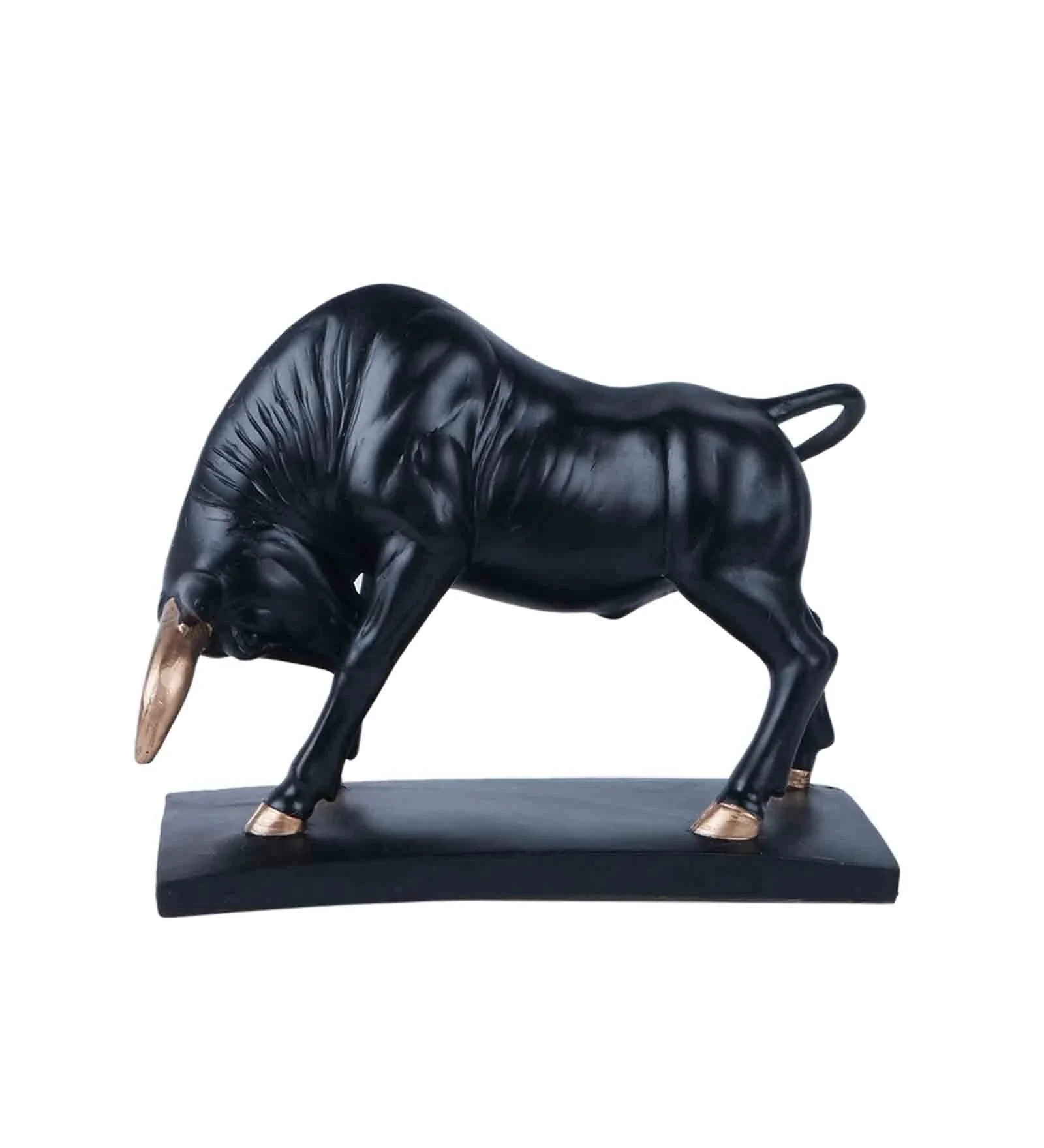 Черная полирезина статуэтка быка премиум-класса Современное украшение сада испанская Боевая Бронзовая Скульптура Быка