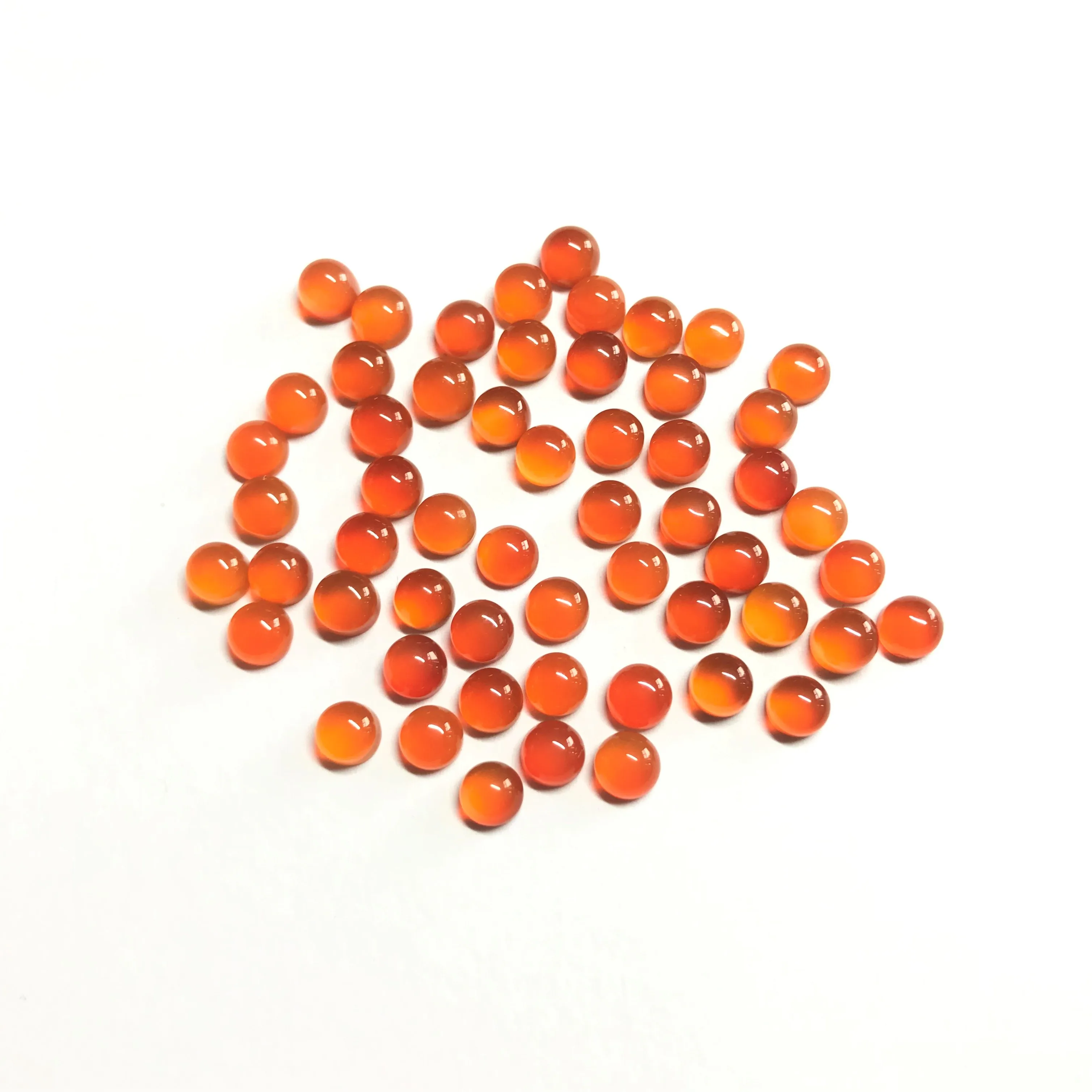 5mm 6mm Natural Orange Carnelian Cabochon High Quality IGI Certified Calibrated Cabochon Gemstone Wholesale Price Loose Gemstone
