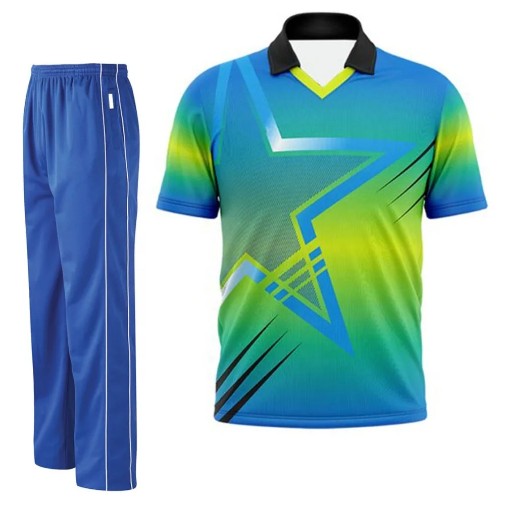 Breathable Fabric Light Summer Loose Cricket Uniform OEM Service Design Cricket Uniform Best Quality Team Wear Cricket Uniform