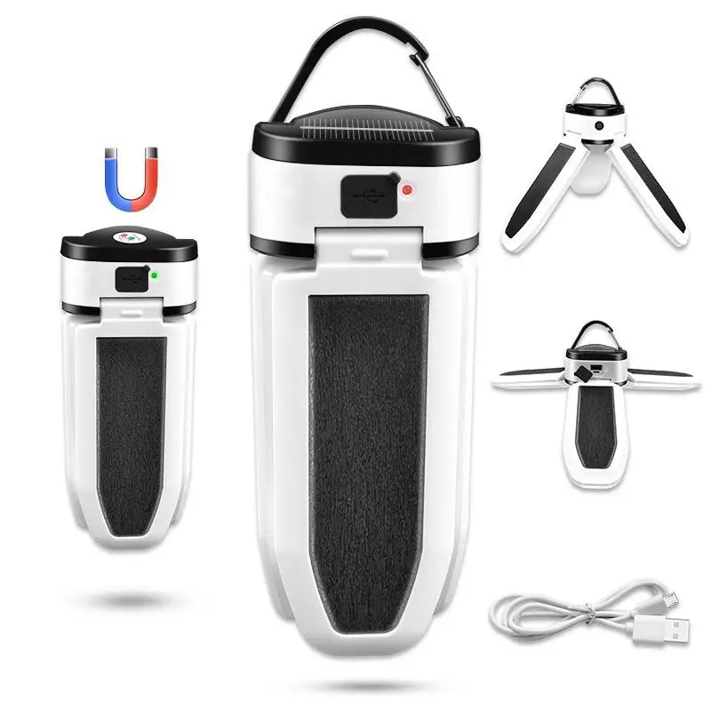 Led Solar Camping Lighting Lantern Portable 3 In 1 Outdoor Rechargeable Multifunction Foldable Hanging Solar Camping Lamp