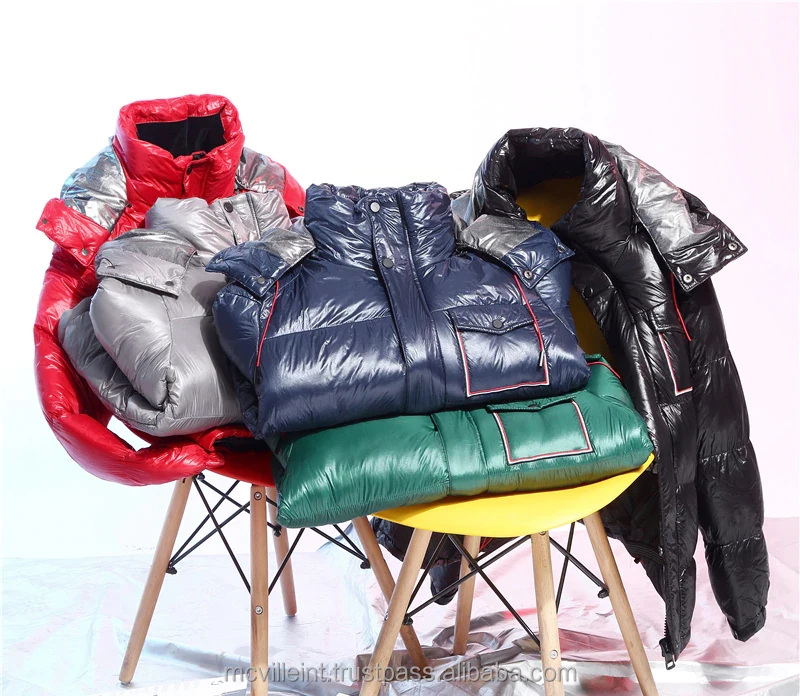 Winter Warm Down Cotton Padded Waterproof Jacket For man Green Cotton Parkas Thick Bright Black Short Shiny Jackets