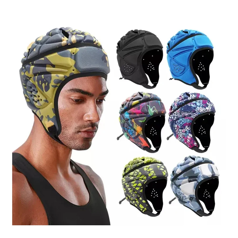 Outdoor Sports Football Rugby Crash Headgear EVA Helmet Surfing Hat Safety Rugby Football Soft Shell Helmet