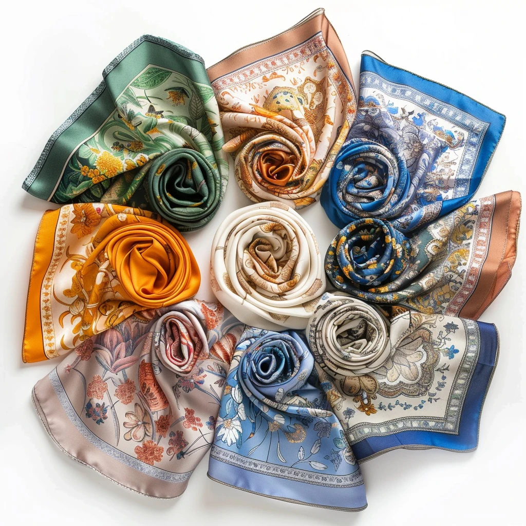 New design digital printing luxury soft touch square 100% satin fashion silk other scarves head scarf for women