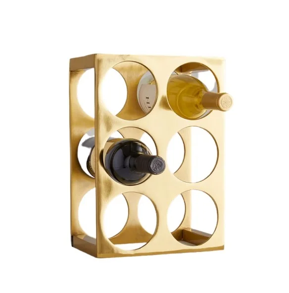 6 Bottle 4 Glass Countertop Wine Rack & Cooler Metal Tabletop Wine & Beer Holder with Comfortable Stand
