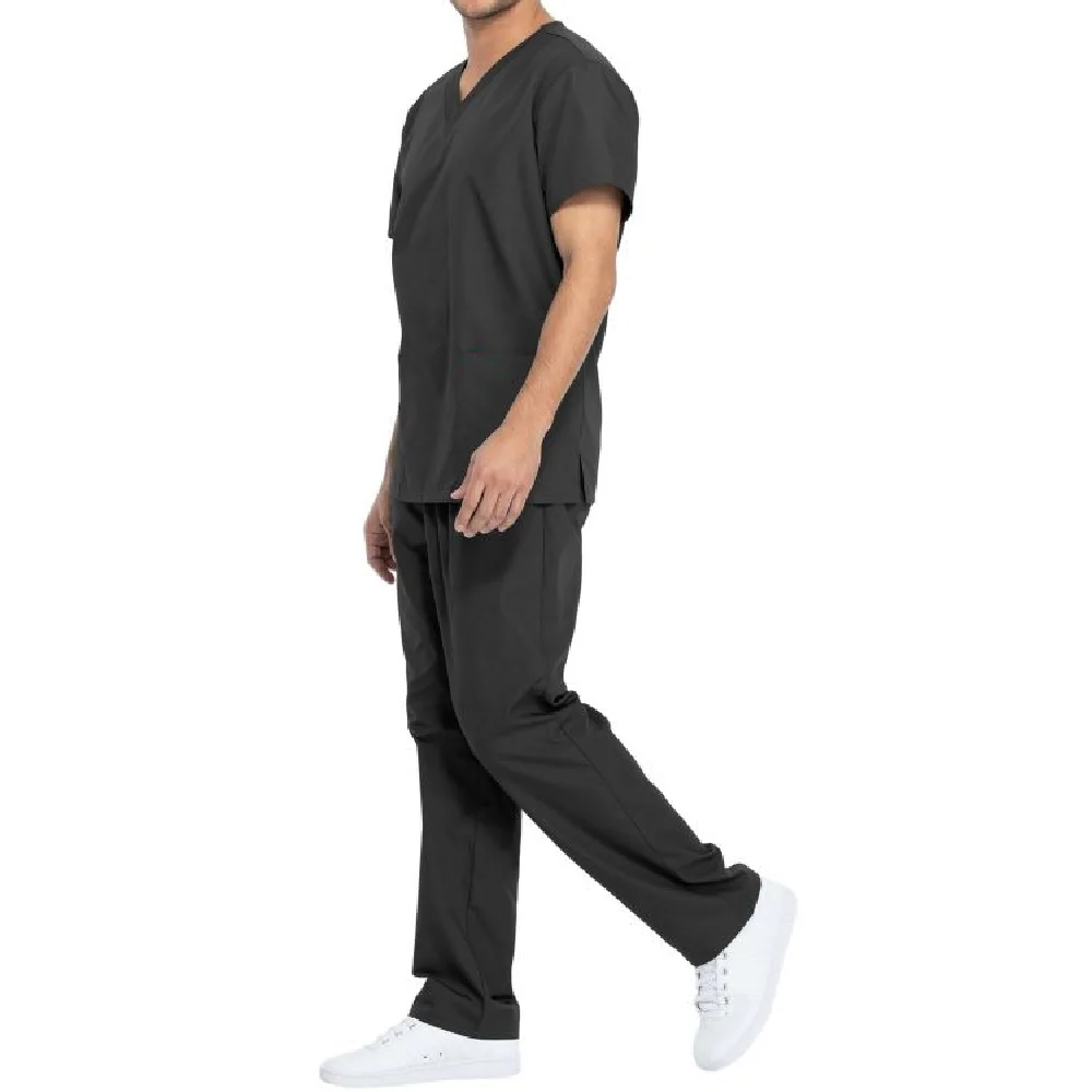 Medical Scrubs Unisex V Neck Nurse Uniform Hot selling Slim V Neck Scrub Top & Skinny Cargo Scrub Pant