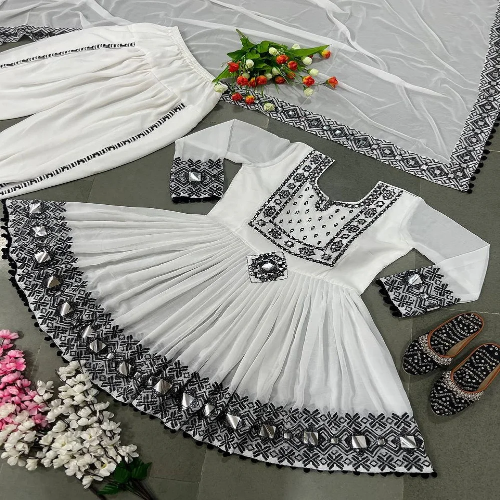 white colour dhoti salwar kamiz with dupatta new design suit salwal kamiz for pakistani and punjabi wear by meetali creation