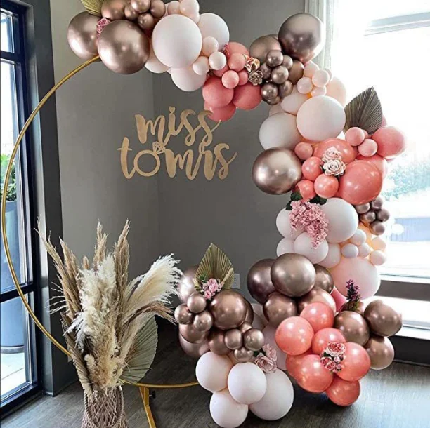 birthday Balloon arch garland kit pink gold retro apricot balloon set for Baby Shower wedding party graduation decoration