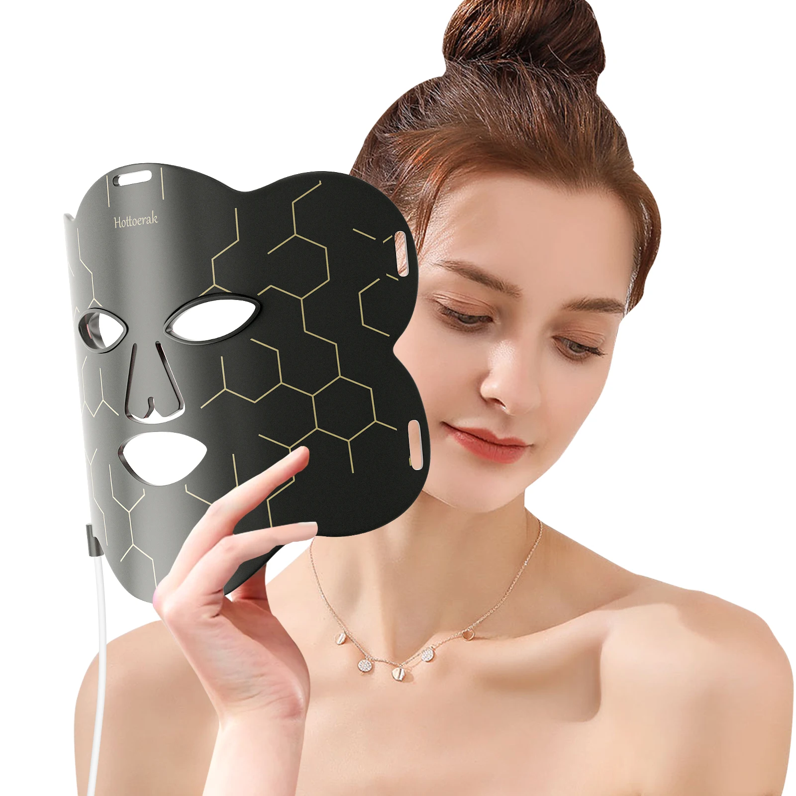 Hot selling products 2024 Led Light Therapy Electric Face Mask Black Beauty Skin Care Home Use Silicone Facial Mask Device