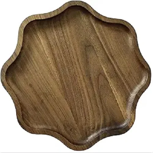 Wholesale Manufacturer Design Table Serving Acacia Wood Platter Supplier Oval Top Wooden