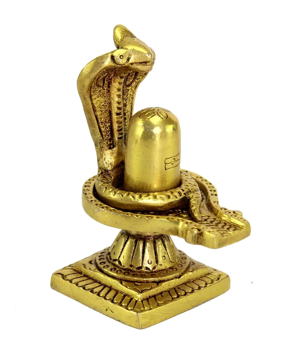 Brass Shiv Ling Shiva Lingam with Sheshnaag Statue Idol Murti for Home Temple and Pooja