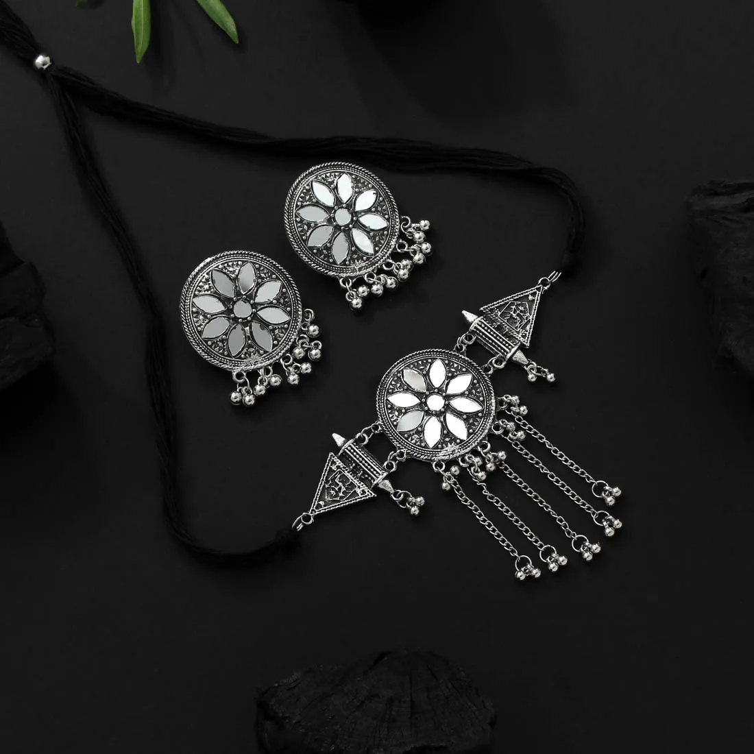Latest  Exclusive Designer Light Weight with Silver Oxidised  Necklace Set With Pair Of  Earrings Collection  And Girls 2022