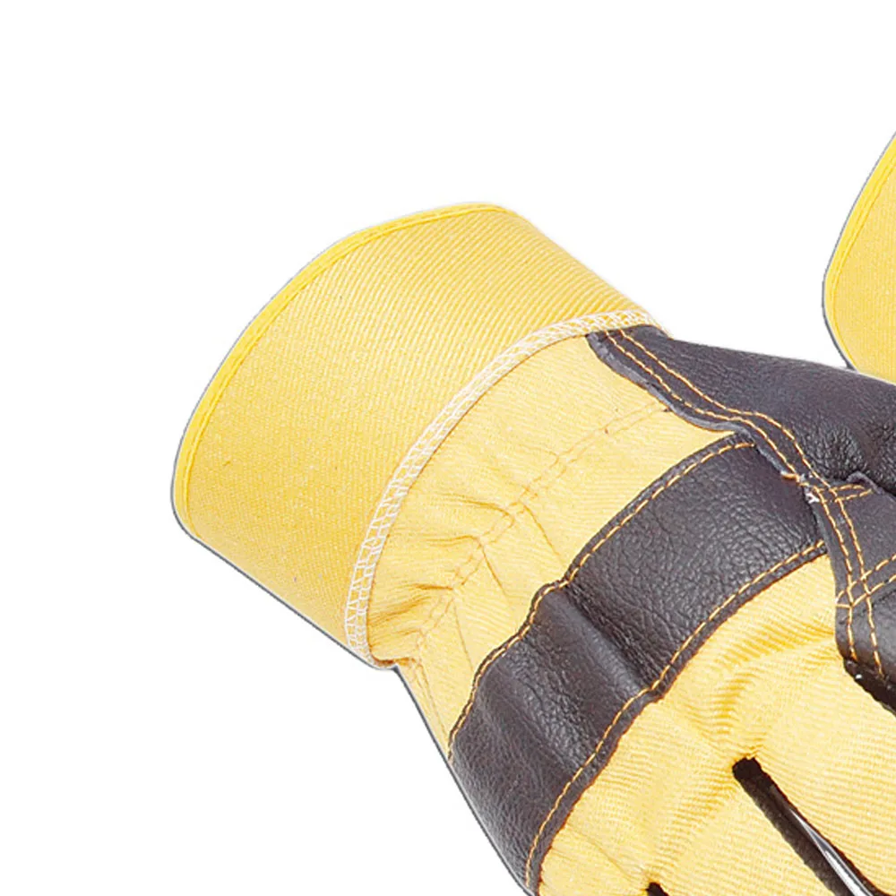 Furniture Rigger Gloves Safety Work Gloves Breathable Leather with Cotton Liner Rubberized Cuff Construction Use Made Pakistan