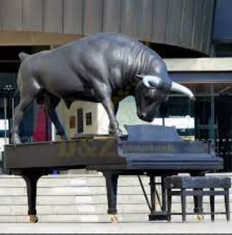 Garden Sculpture Outdoor Large Metal Bronze Angus Statue Life Size Bronze Bull Sculpture Metal Bull Sculpture