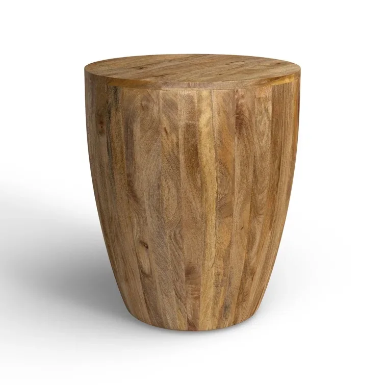Full Wooden Bark Shaped  Best Selling Top Quality  Round wooden Coffee High Quality Wooden With Sizes Of  23.5 H X 21 W X 21 D