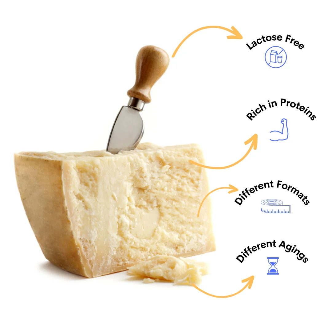 Grana Padano 10 months 150 gr fixed weight Italian Hard Cheese Brand Collezione