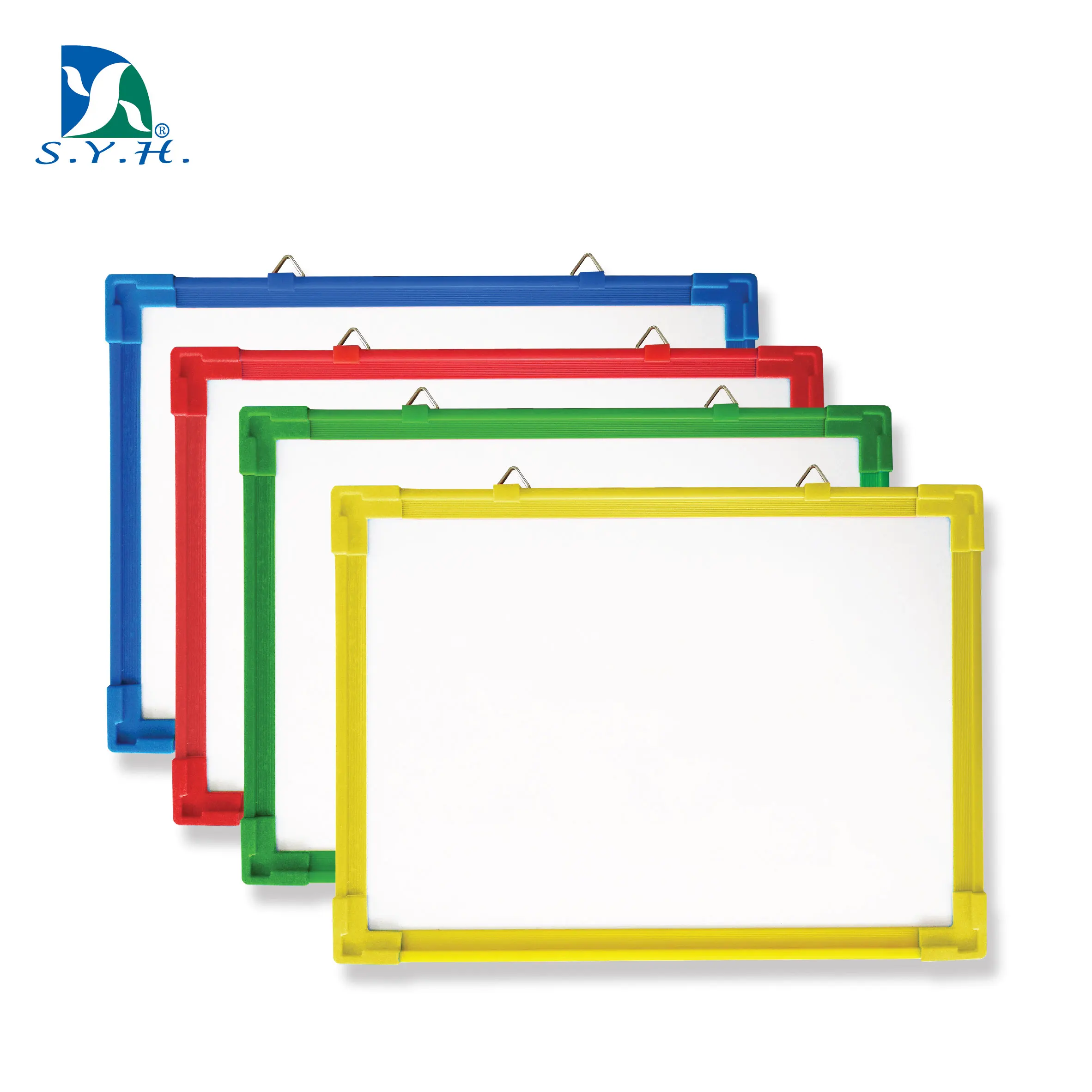 Colorful 45*60 magnetic whiteboard with plastic frame and movable tray