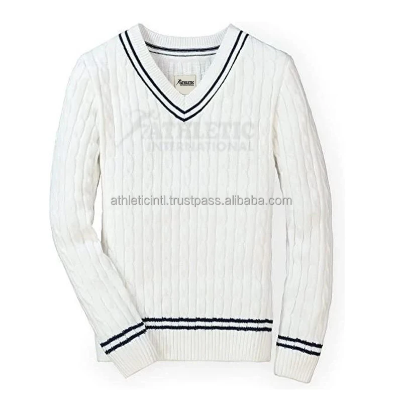 Athletic designs Cricket Sweaters cable Knit Cardigan Pullover Wool Jumpers for men