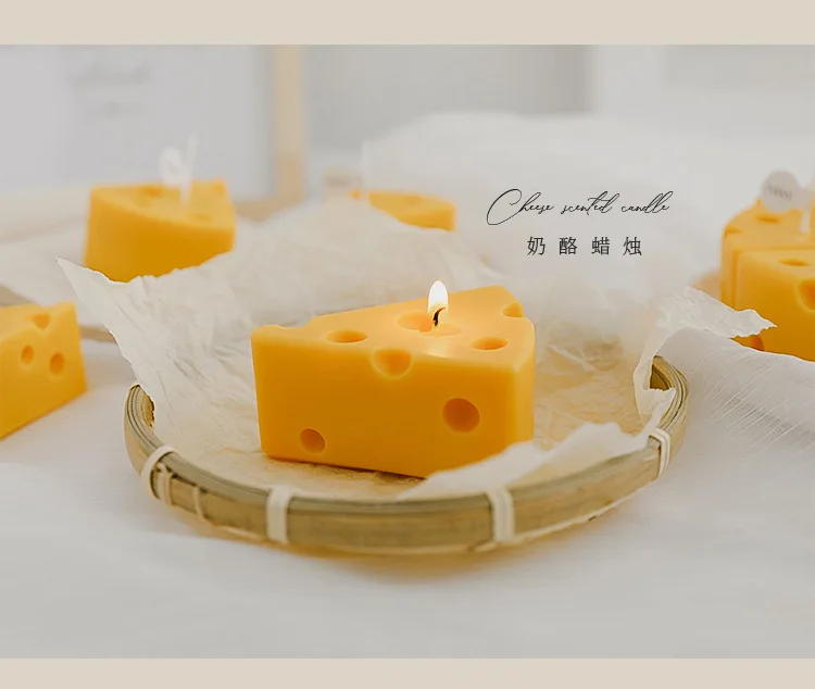 Custom handmade cheese food bougie kaars home decoration vela aromatherapy shooting props scene weeding candle gift