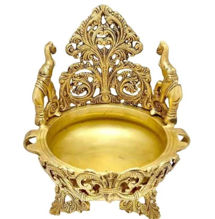 best quality wholesale indian brass oil diya for hindu pooja religious rituals indian brass lotus diya diwali gift