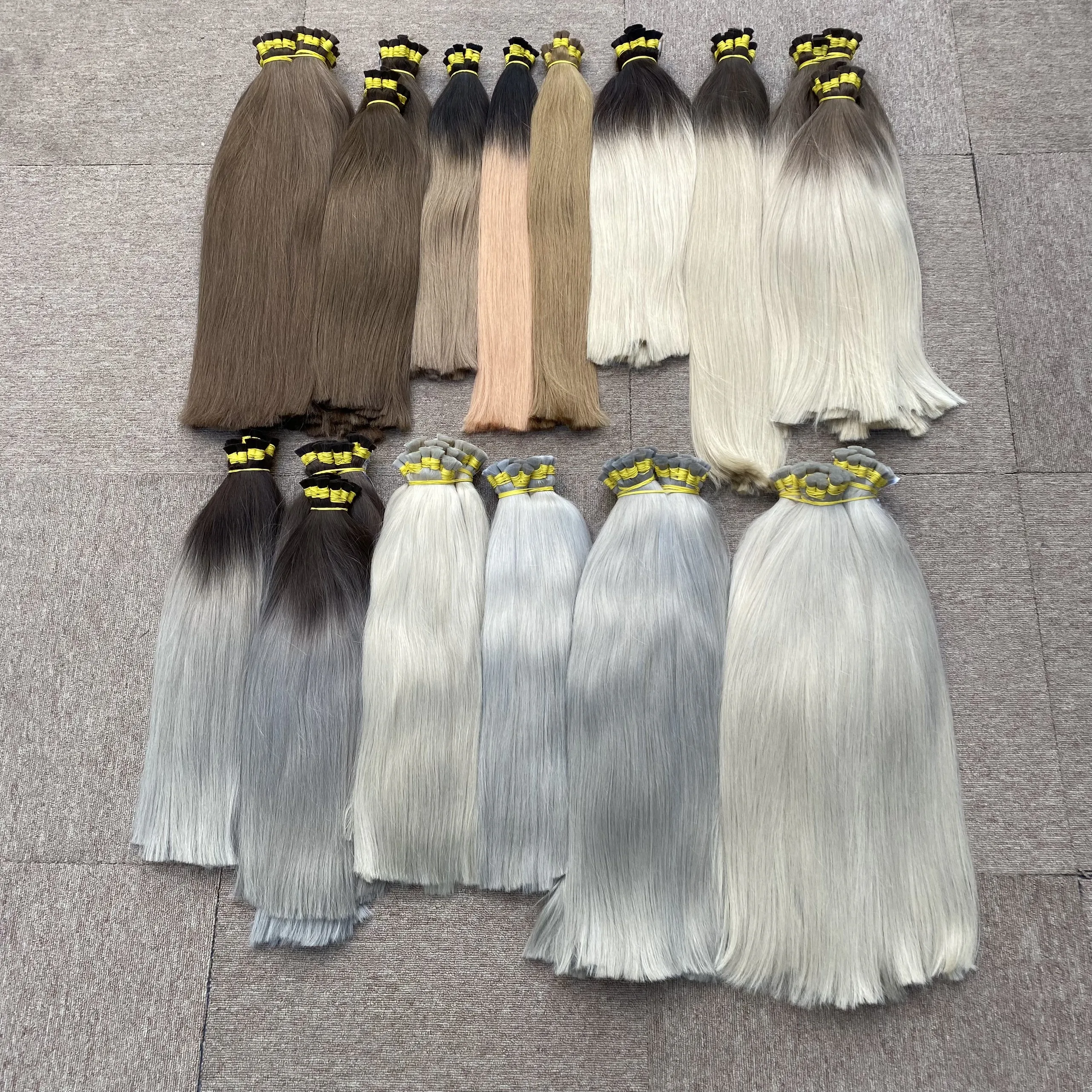 Hot Bestselling Colored Hair Bulk TOP product Clip-in Tape one cut raw vietnamese hair Human Hair wefts skin bundles Vietnam qua